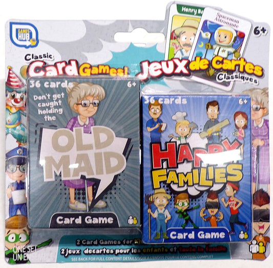 Granfix Old Maid & Happy Families - Classic Cards Game (Set of 2 Pack)