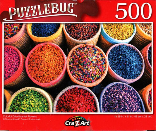 Colorful Dried Market Flowers - 500 Pieces Jigsaw Puzzle