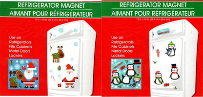 Christmas Holiday Decorative Fridge Magnet Set for Refrigerator, Locker v3-v4