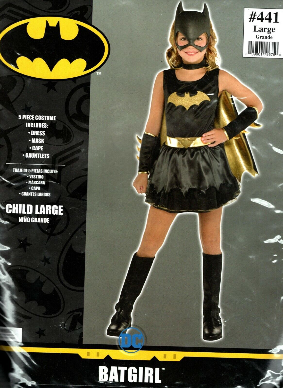 Superhero Batman Batgirl Plus Size Halloween Costume, Dress Size Kids L.Us 12-14