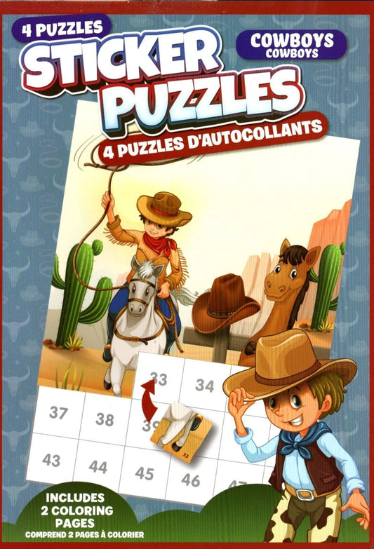 Activity Books for Kids: Sticker Puzzles 2025 - Cowboys