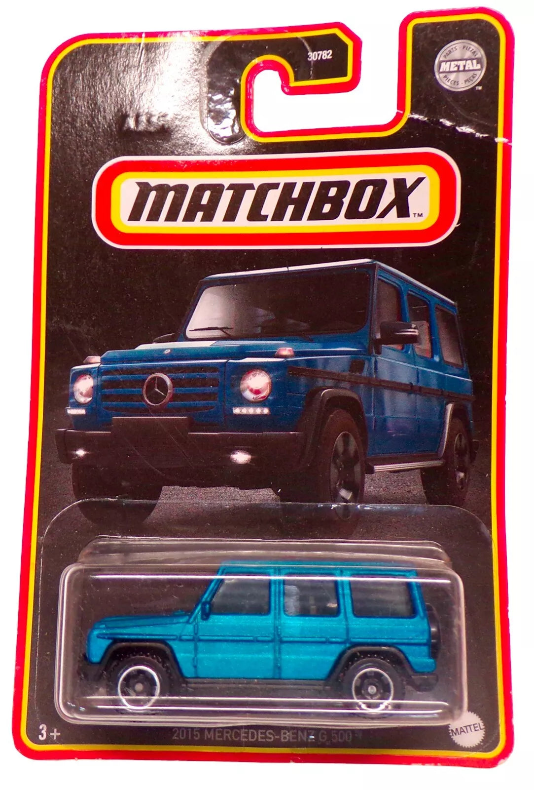 MATCHBOX 2015 MERCEDES-BENZ G 500 STAND ALONE BLACK CARD METALFLAKE BLUE