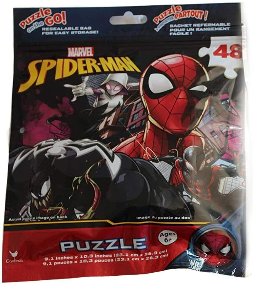Cardinal Marvel Spiderman Puzzles (Set of 2) Travel 48 Jigsaw Puzzles