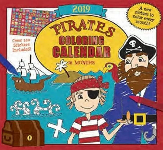 2019 Kid's Activity Wall Calendar - 16-Months (Pirates)