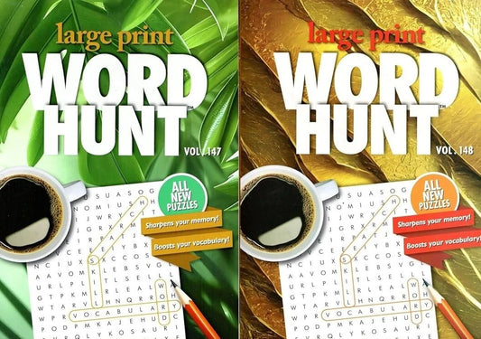 Large Print Word Hunt - All New Puzzles - Vol.147-148 (Set of 2)