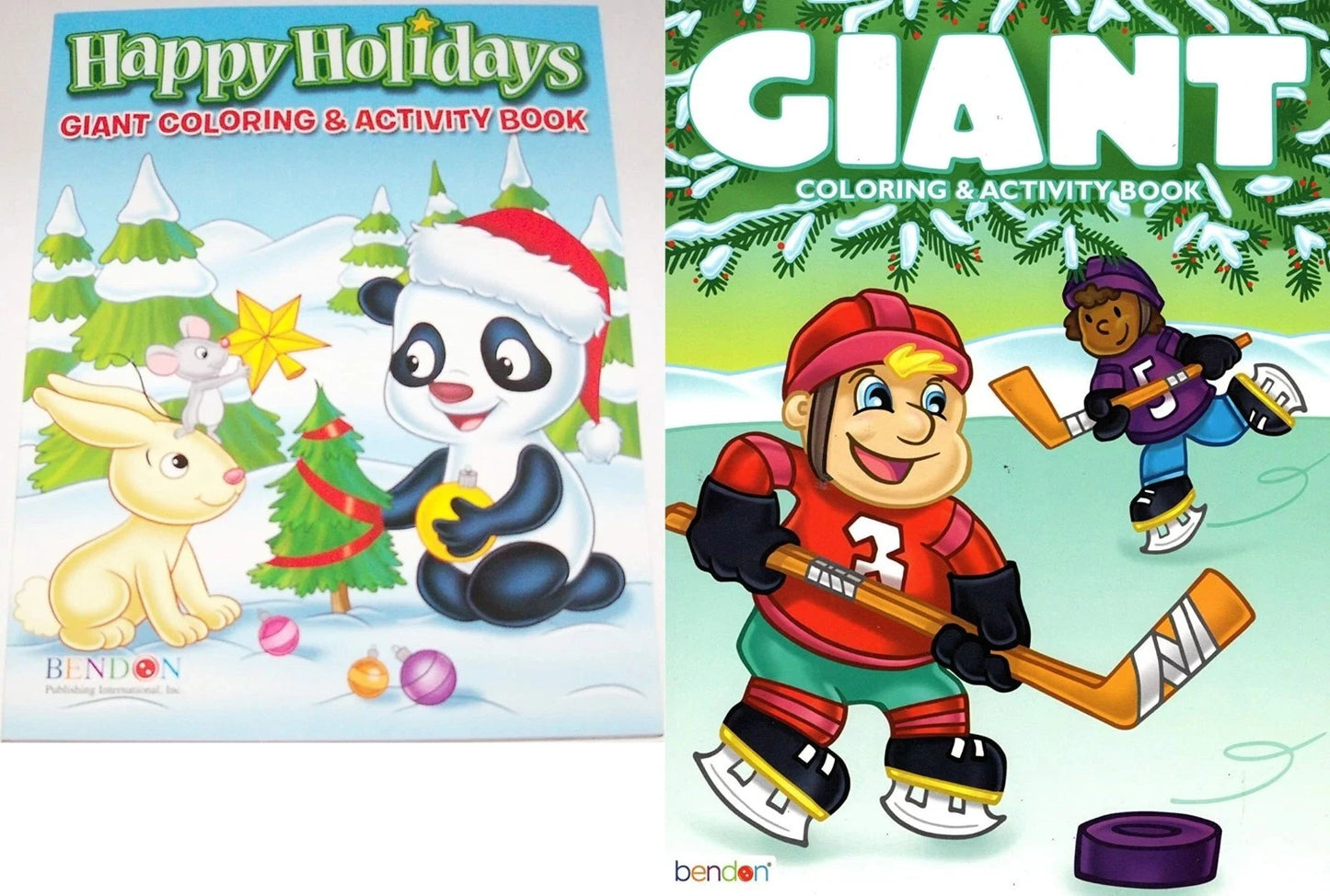 Christmas Activity Book - Happy Holidays & Giant Coloring 160 pages (Set of 2)