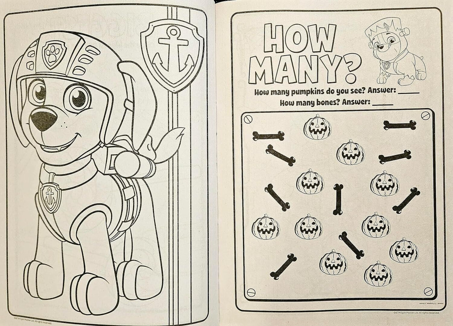 Halloween Coloring & Activity Book Set of 2 - Chase, Rubble, Skye Patrol