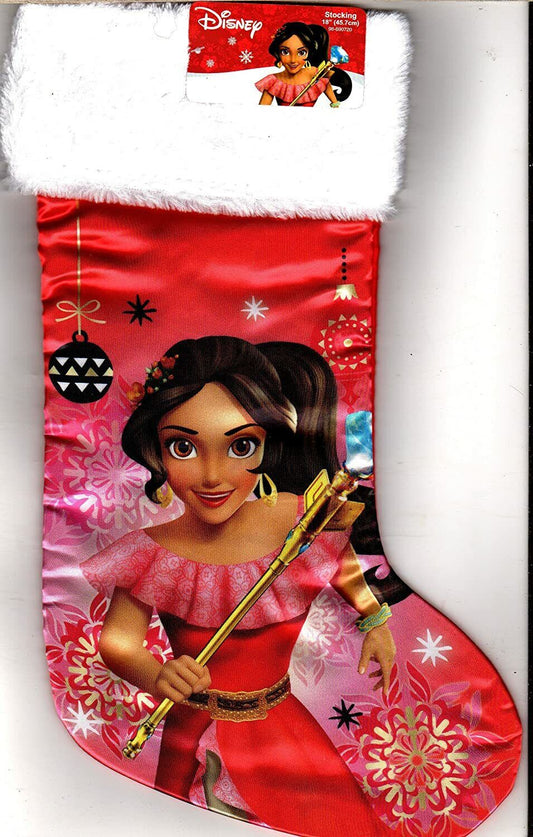Disney Character Printed Satin Christmas Stockings, 18" (Frozen-Elsa & Anna)
