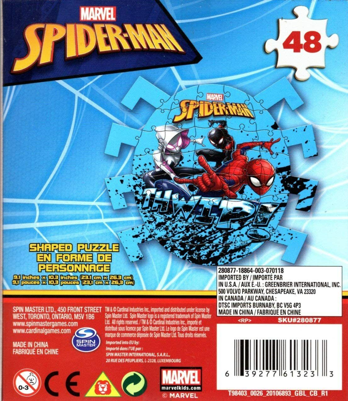 Marvel Spider-Man - 48 Pieces Shaped Jigsaw Puzzle - v1