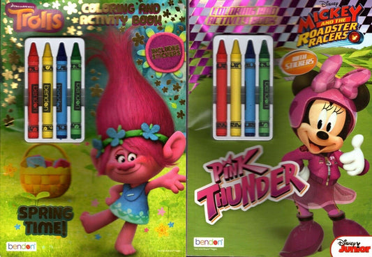 Trolls - Spring Time! &Mickey and the Roadster Racers Coloring & Activity Book