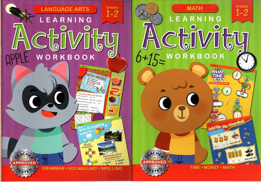 Learning Activity Workbook Grades 1-2 + Math Grades 1-2 - Teacher Approved Set