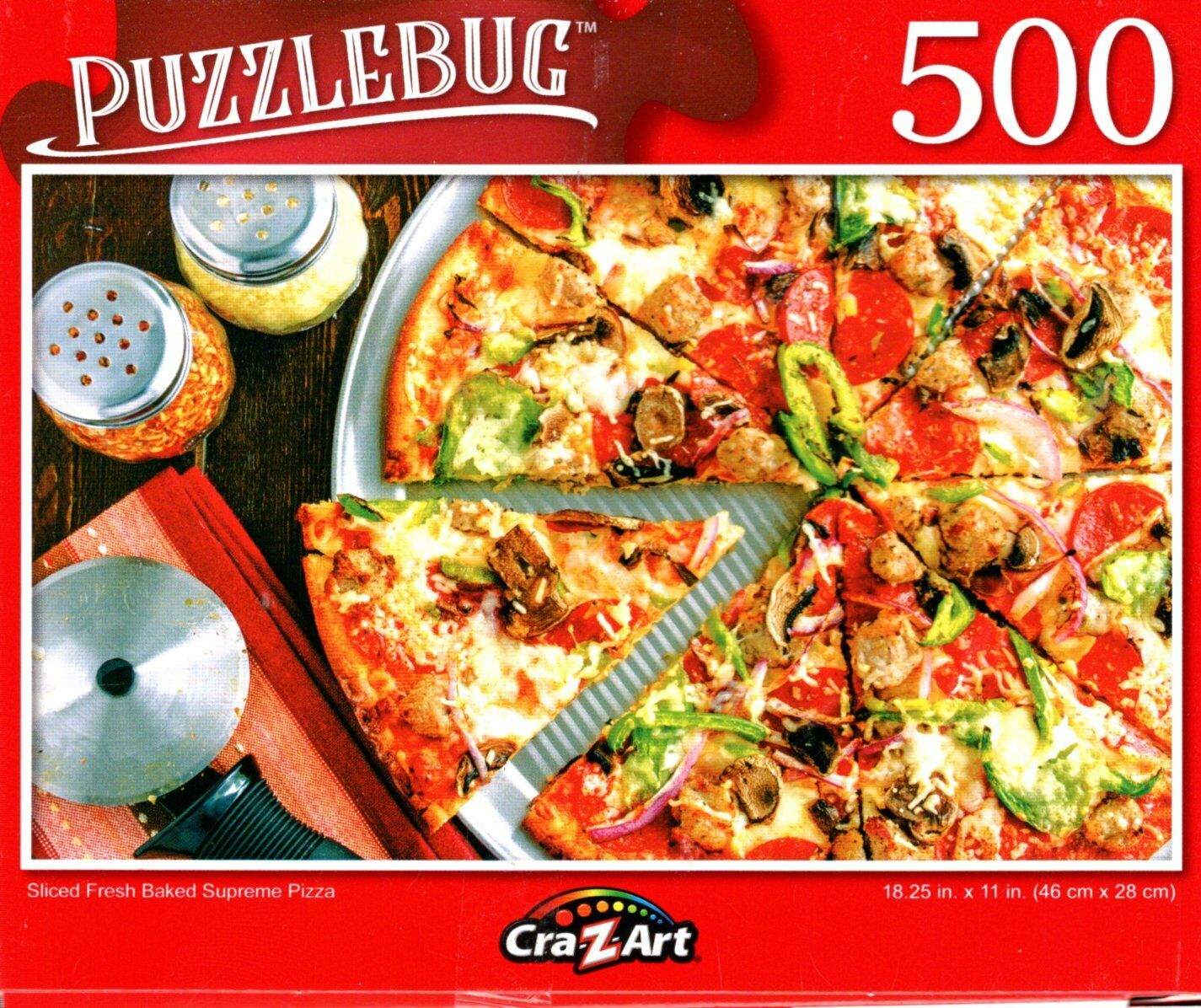 Sliced Fresh Baked Supreme Pizza - 500 Pieces Jigsaw Puzzle