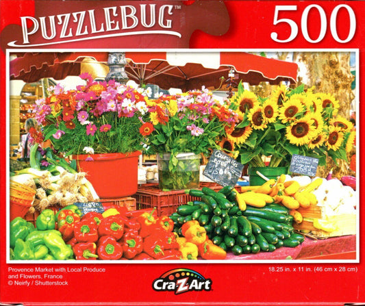 Provence Market with Local Produce and Flowers - 500 Pieces Jigsaw Puzzle