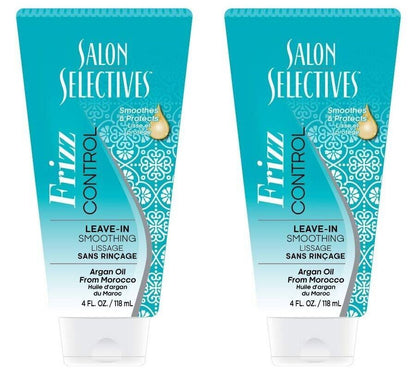 Salon Selectives Hair Treatment Tube Frizz Control 4 Fluid Ounce (Set of 2 Pack)
