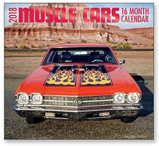 16 Month Wall Calendar 2018 - Cars