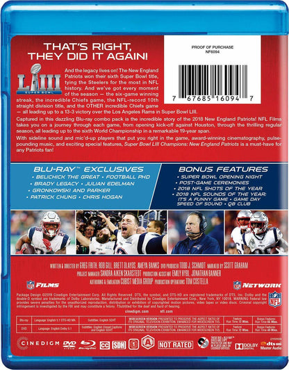 NFL Super Bowl LIII - New England Patriots [Blu-Ray Combo Pack] DVD