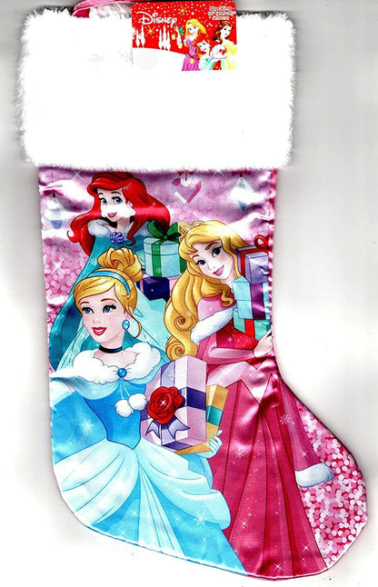 Disney Princess - 18" Full Printed Satin Christmas Stocking with Plush Cuff - v2