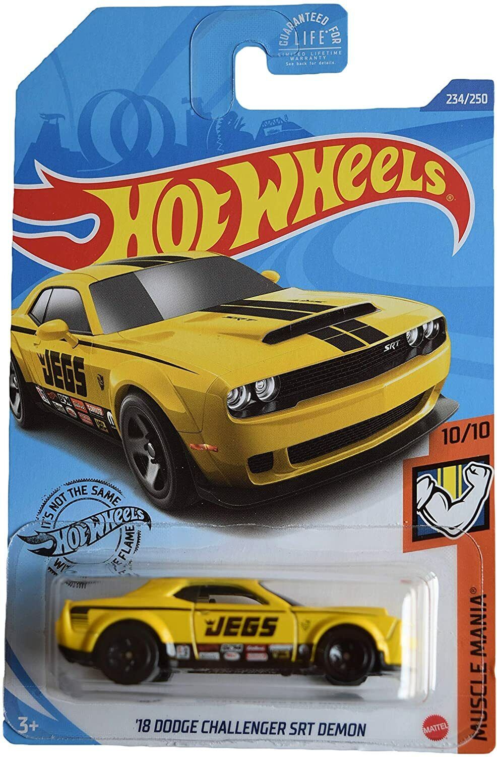 DieCast Hotwheels '18 Dodge Challenger SRT Demon 234/250 [Yellow], Muscle Mania