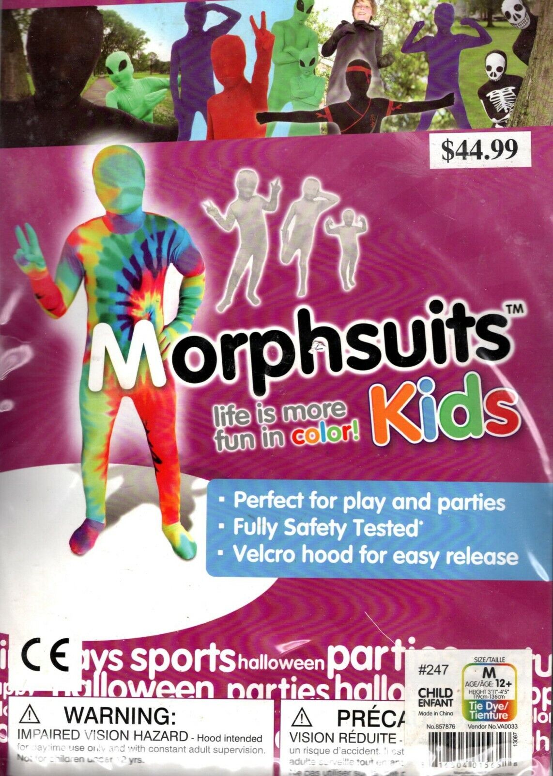 Rainbow Peace Morphsuits Kids M 3`5``- 4`5``
