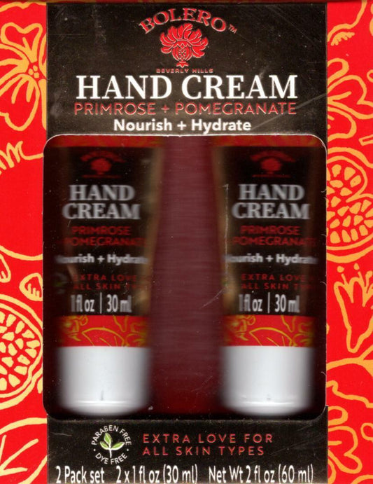 Primrose + Pomegranate Nourish + Hydrate Hand Cream 2 Pack Set Moisturize 2 x 1f