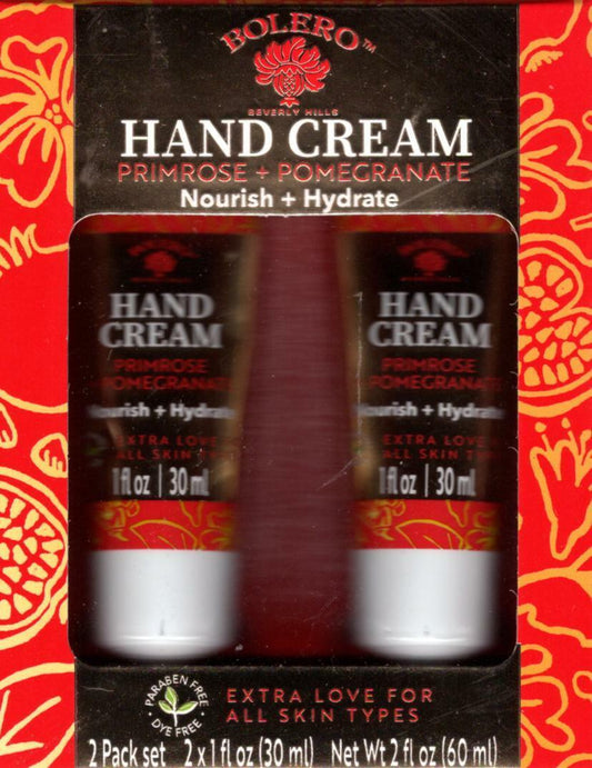 Primrose + Pomegranate Nourish + Hydrate Hand Cream 2 Pack Set Moisturize 2 x 1f