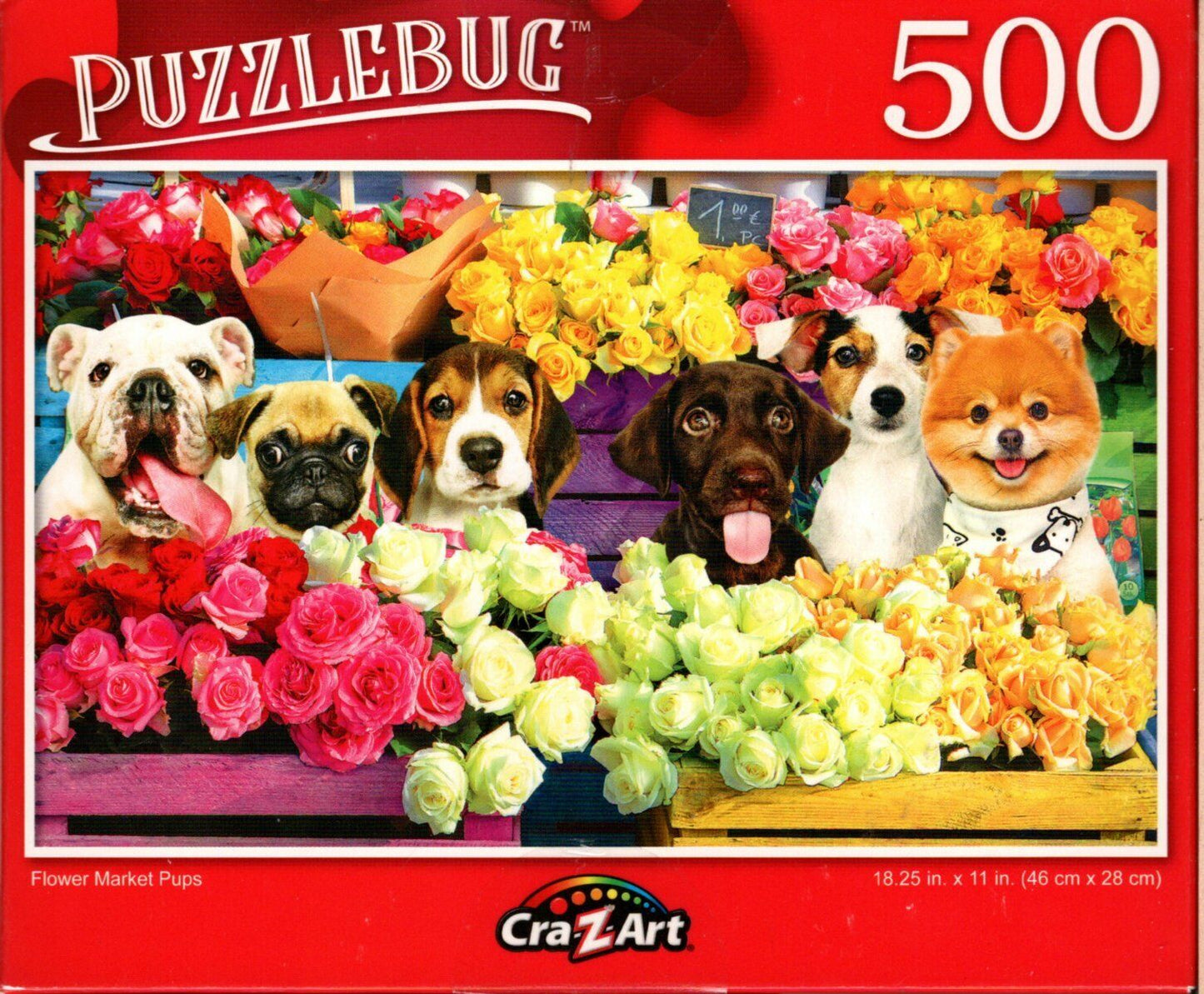 Flower Market Pups - 500 Jigsaw Puzzle