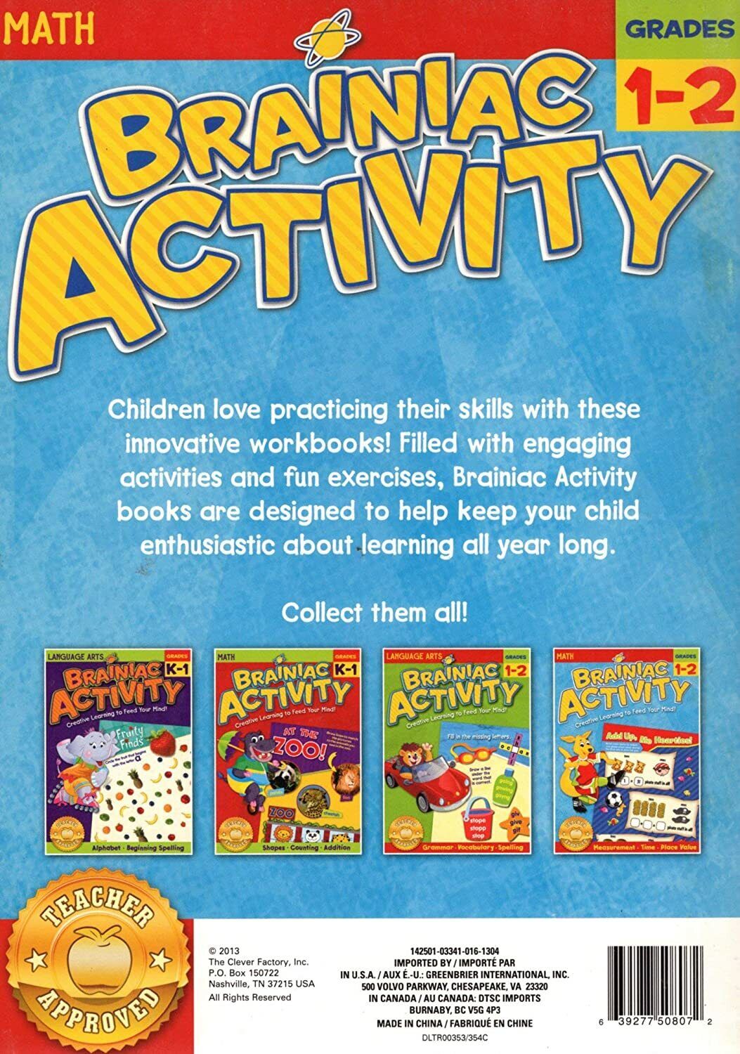 Brainiacs Math Science Brainiac Activity Math Grades 1-2 - Learning Activity Workbook - Teach ...