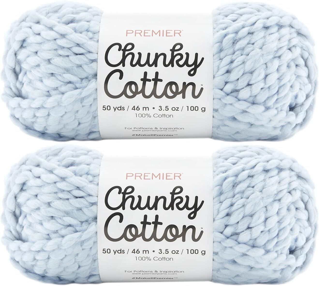 Premier Yarns Sky Blue Yarn Chunky Cotton (Set of 2 Pack)