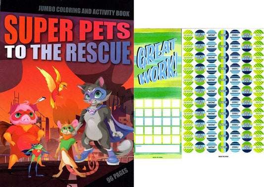 Super Pets - To the Rescue - Jumbo Coloring & Activity Book Book 96 pages