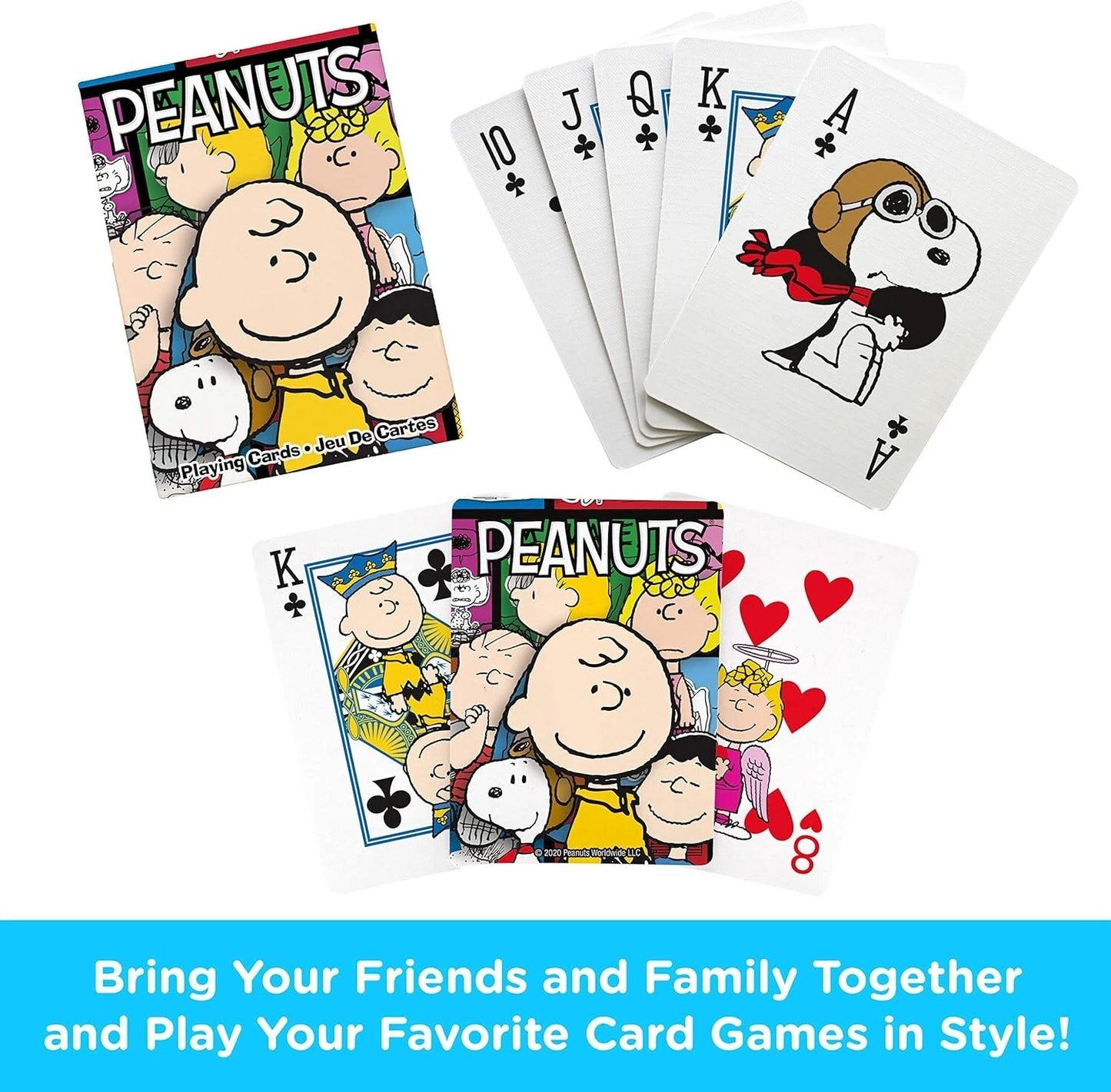 AQUARIUS Peanuts & Garfield - Playing Cards (Set of 2)