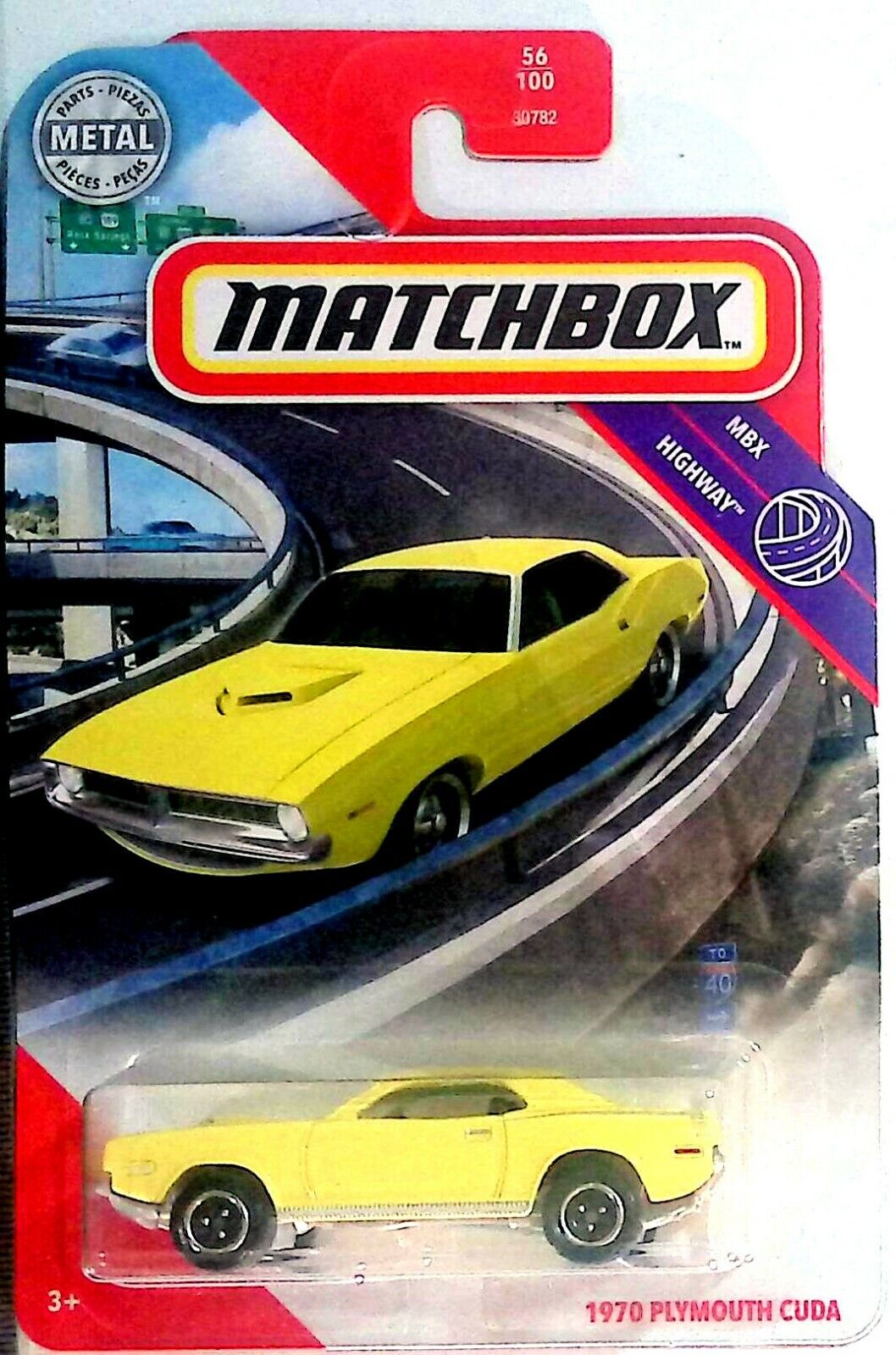 2021 Matchbox 1970 Plymouth Cuda Yellow MBX Highway 56/100