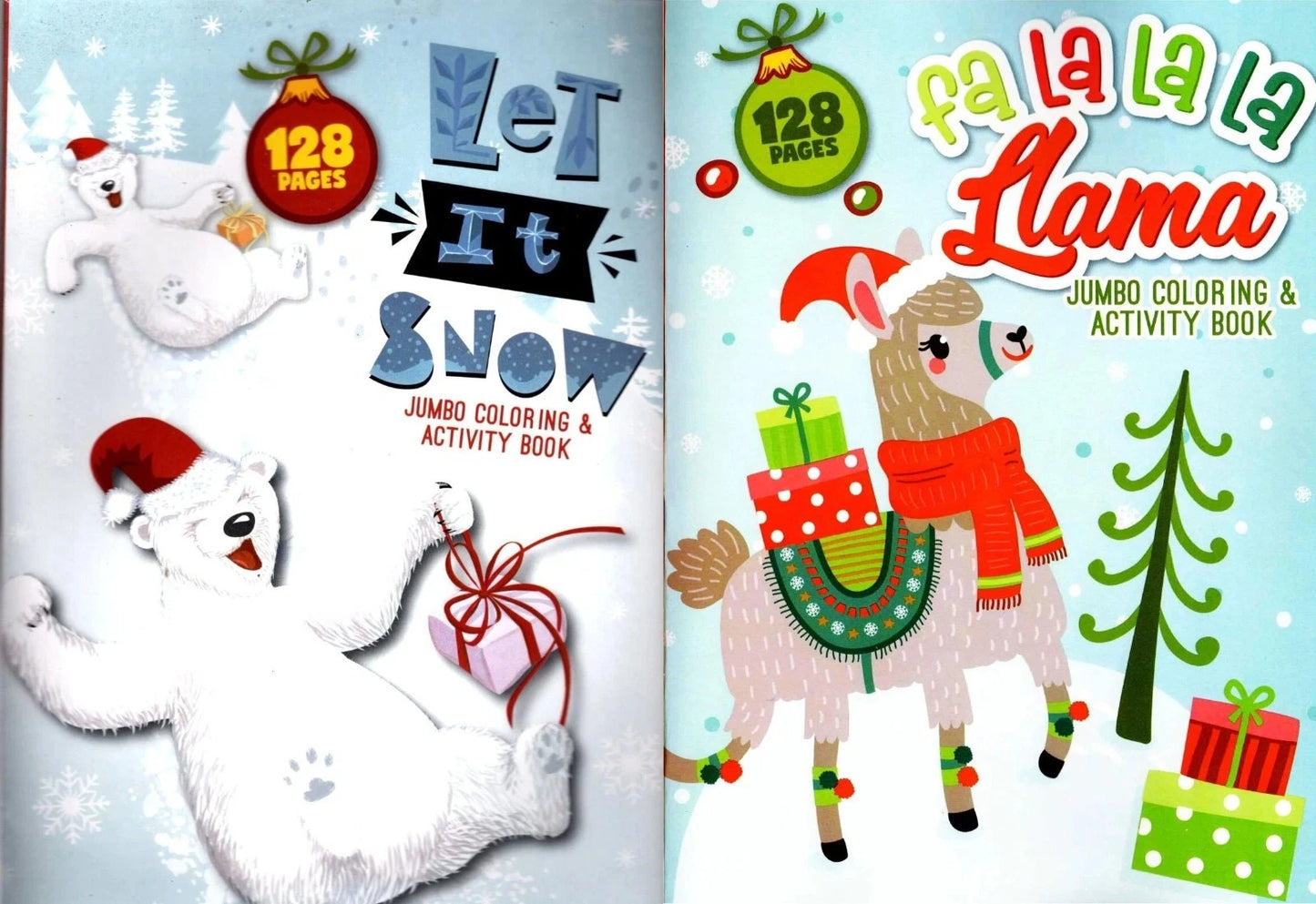 Christmas Holiday - Jumbo & Activity Book - Let it Snow & Fa La La La Liama Set