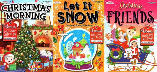Christmas Jumbo Coloring Book Let it Snow, Christmas Friends & Christmas Morning