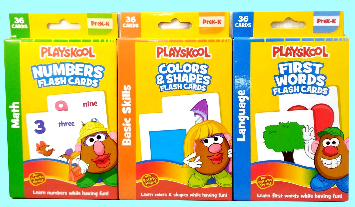 Playskool Flash Cards - 3 Sets of Flash Cards (Numbers, Colors, First Words)