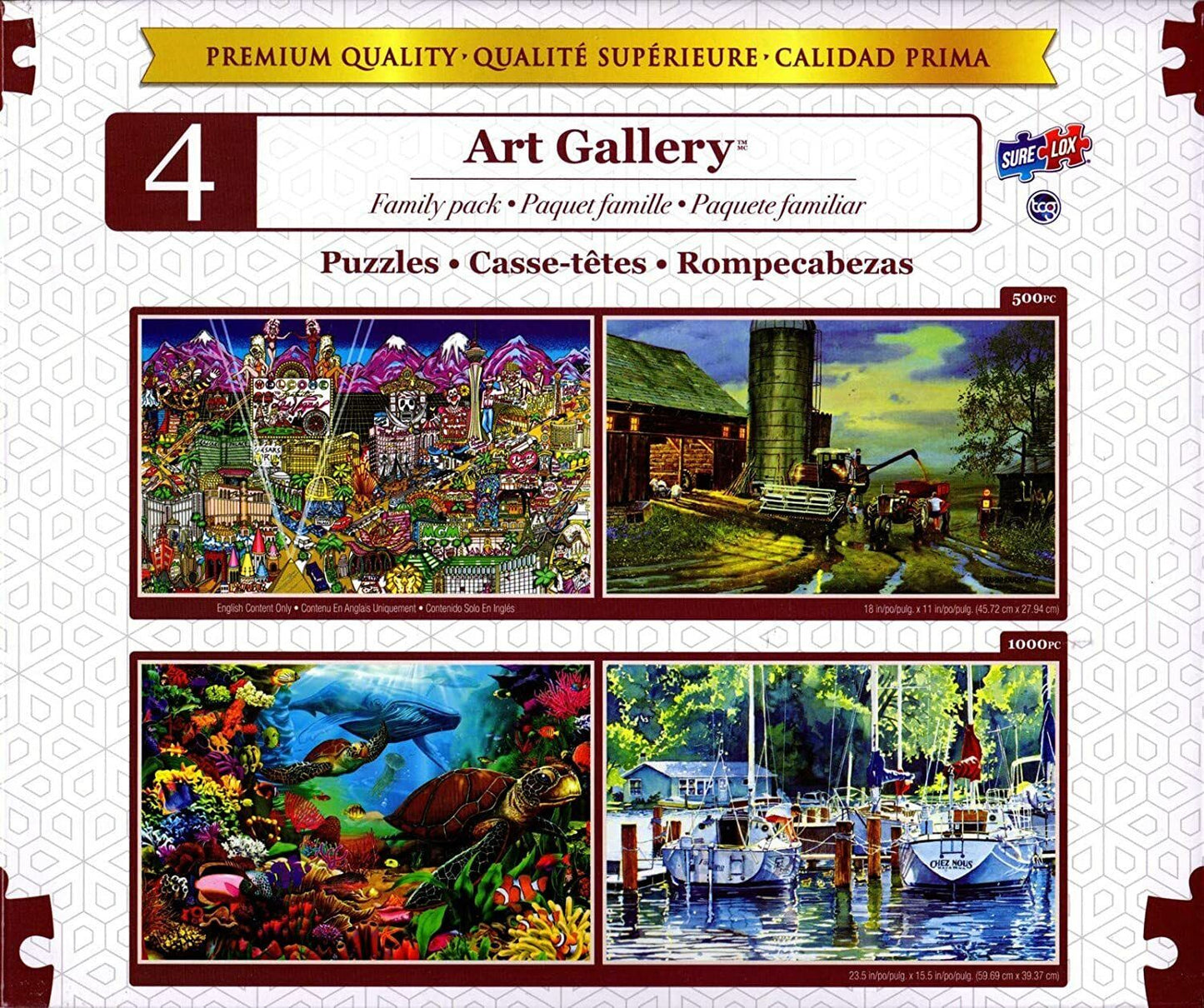 Art Gallery 4 Pack Turtle's Ocean Voyage, Welcome to Fabulous Las Vegas - 1000 Puzzle