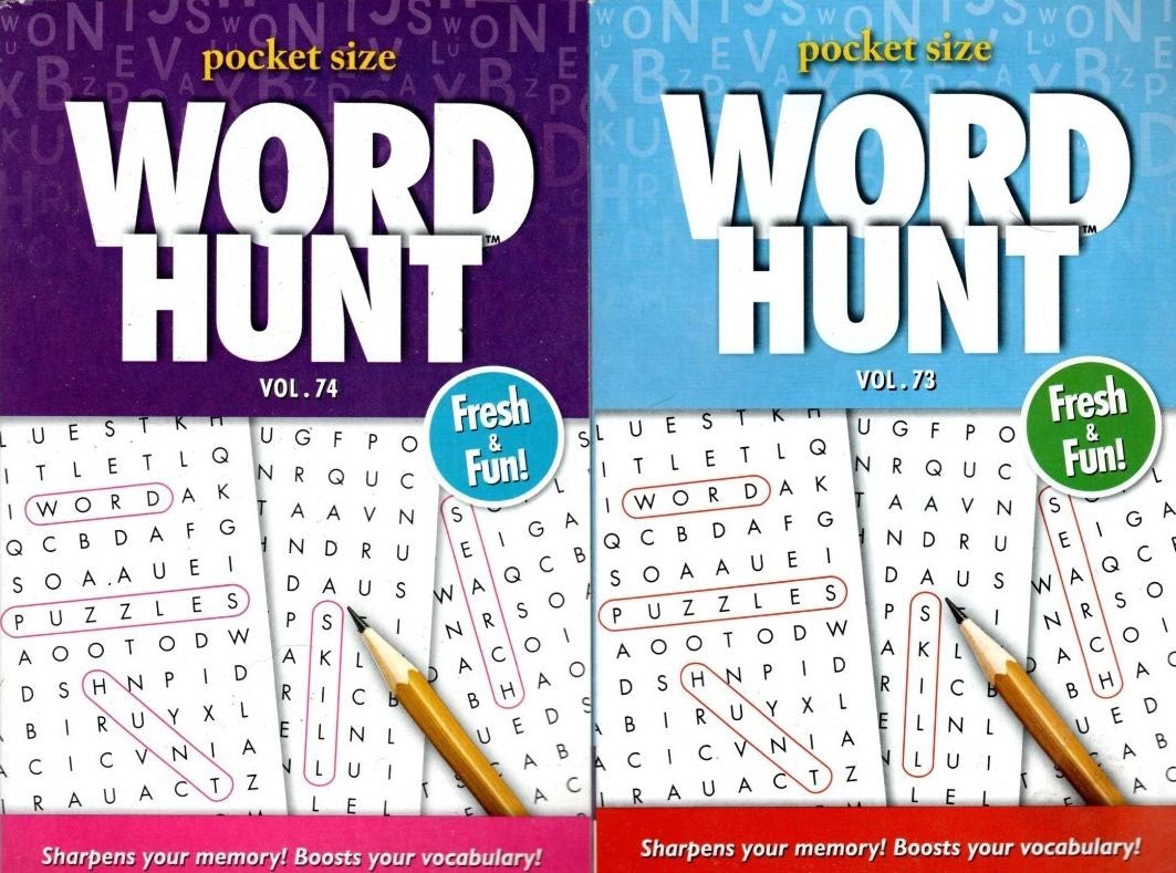 Large Print Word Hunt - All New Puzzles - (Pocket Size) - Vol.73-74