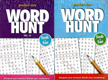 Large Print Word Hunt - All New Puzzles - (Pocket Size) - Vol.73-74