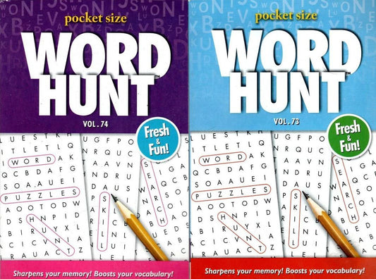 Large Print Word Hunt - All New Puzzles - (Pocket Size) - Vol.73-74