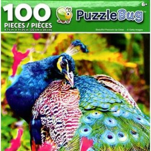 Puzzlebug Beautiful Peacock Up Close - 100 Pieces Jigsaw Puzzle