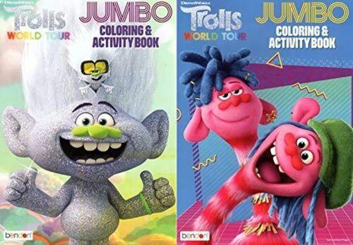 DreamWorks - Jumbo Coloring & Activity Book - Trolls World Tour - Set of 2