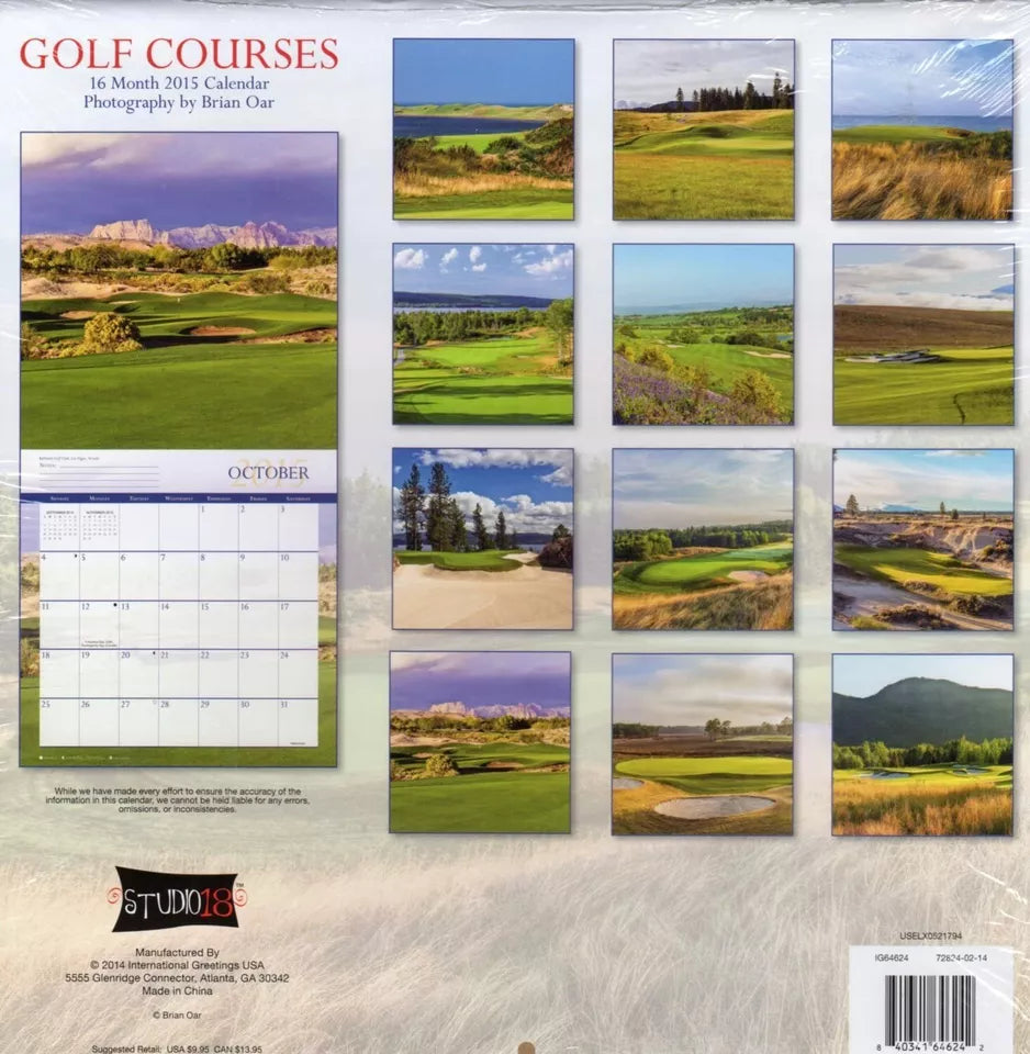 2015 16 Month Wall Calendar (Golf)