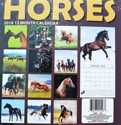 2018 Horses Wall Calendar