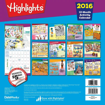 Highlights Puzzles & Games 2016 Wall Calendar