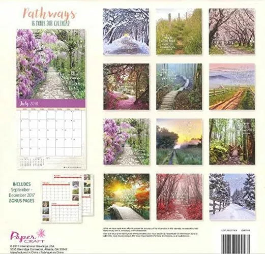 Pathways 2018 Premium Wall Calendar (16-month)