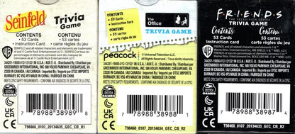 Trivia Game, Cards, Lot Of 3, Tv Shows-Seinfeld, The Office, Friends, New
