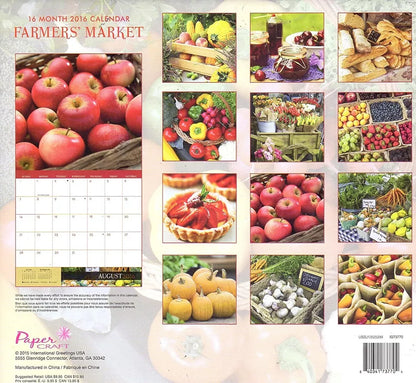 Farmers' Market - 2016-16 Month Wall Calendar