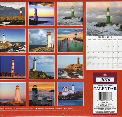 Lighthouses - 2016-12 Month Wall Calendar Plus Mini Calendar