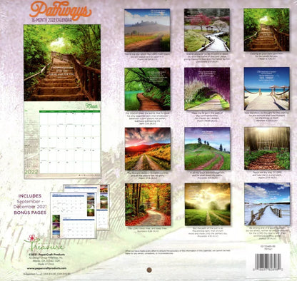 2022 16 Month Wall Inspiration Calendar - Pathways