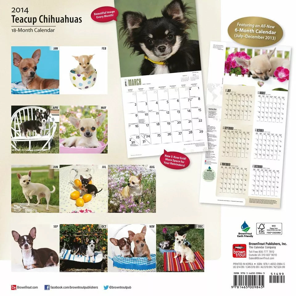 Teacup Chihuahuas 2014 18-Month Calendar (Multilingual Edition)