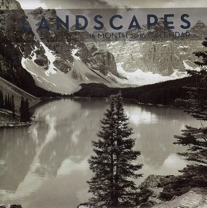 2016 Landscapes (Black & White) - 16 Month Wall Calendar